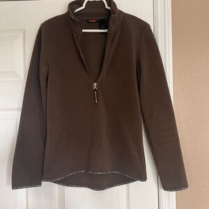 DKNY Active Khaki Green Fleece Pullover